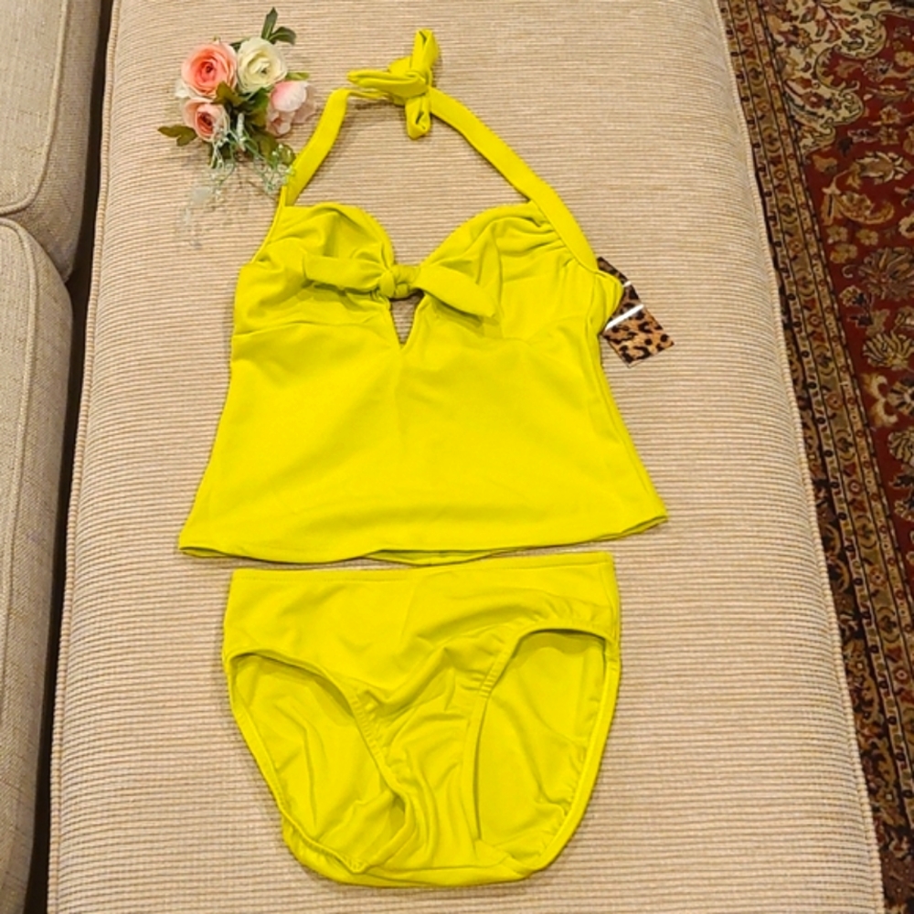 Lime green tankini